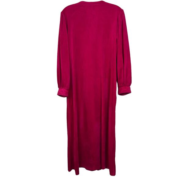 Diamond Tea women Large Bath Robe House coat Dress Vintage Pink Long floral Flaw - Picture 2 of 15